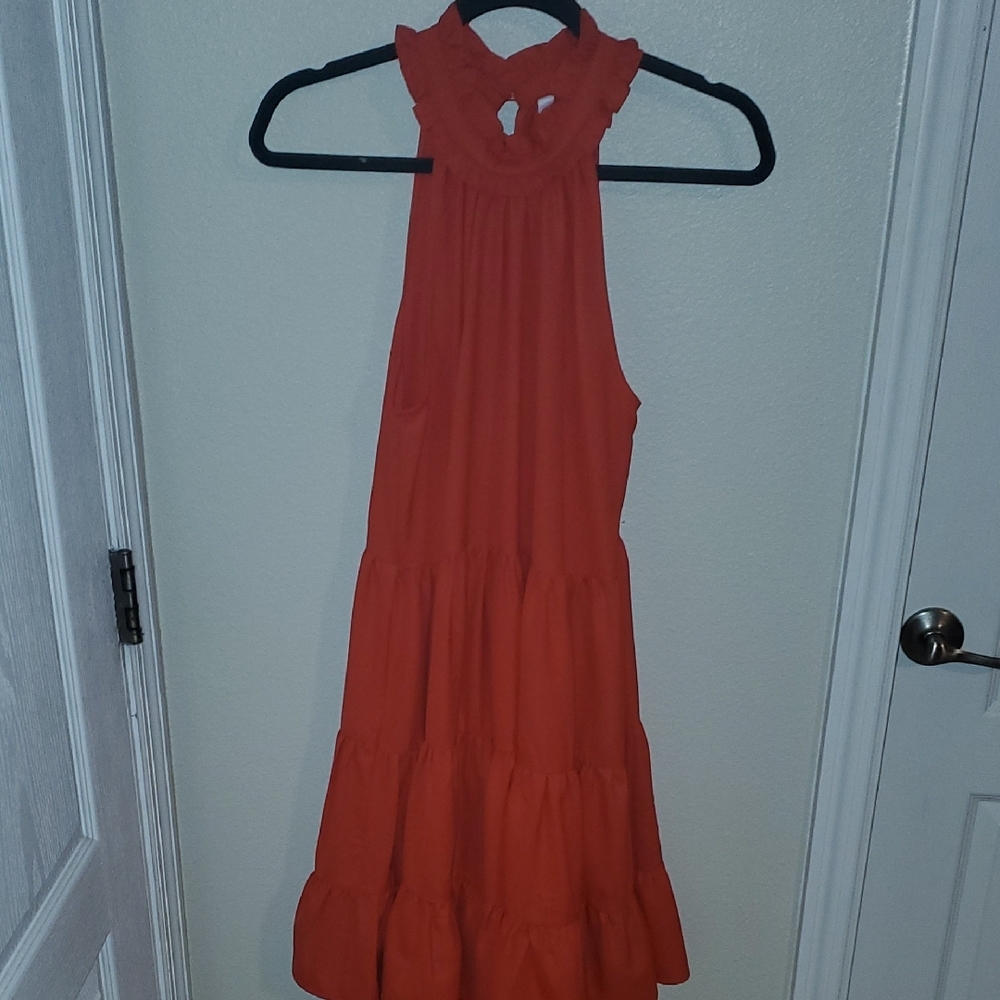 Charming Red Dress With Pockets